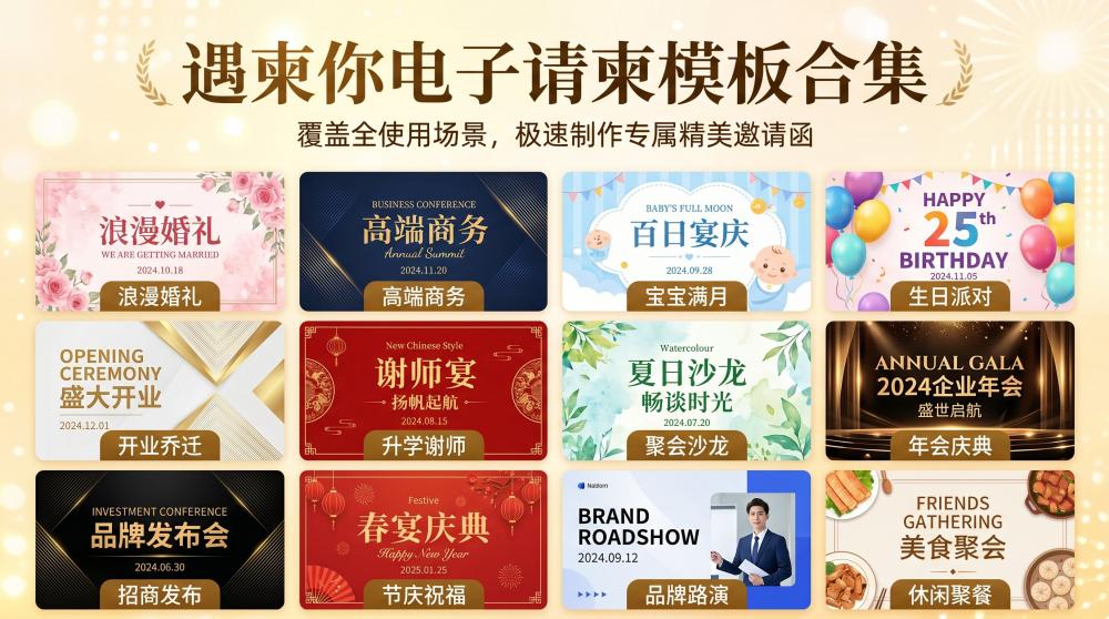 备婚抄作业｜4款主流电子请柬实测对比，零成本做出高级感请柬